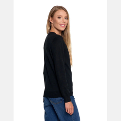 CZARNY sweter damski na zamek BOMBERKA MORAJ